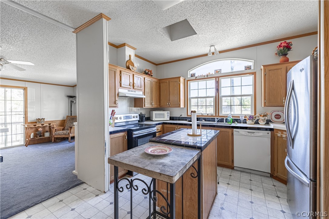 382 Fairview Road Blackstone, VA 23824 - Photo 11 of 32 a kitchen with granite countertop lots of counter top space and stainless steel appliances