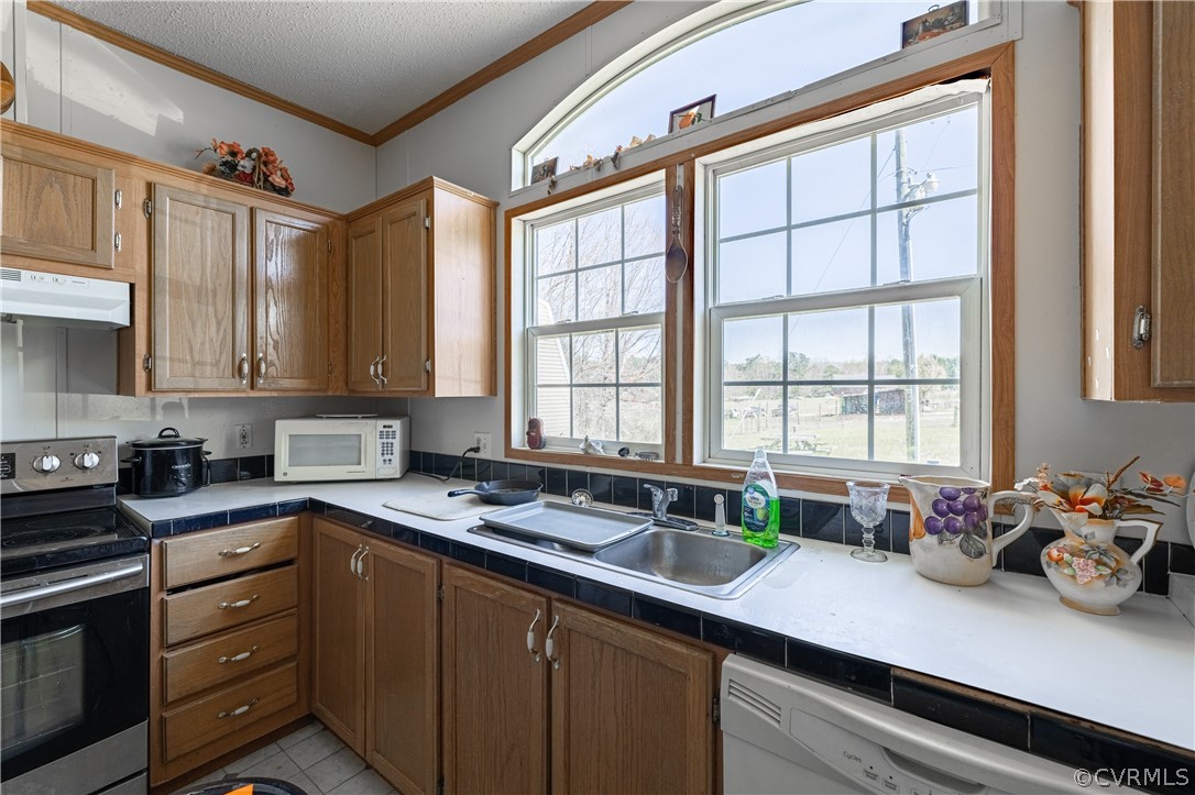 382 Fairview Road Blackstone, VA 23824 - Photo 12 of 32 a kitchen with stainless steel appliances a sink a stove and cabinets
