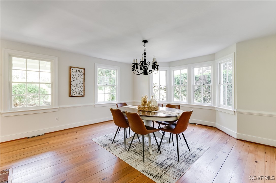 603 Manakin Road Manakin-Sabot, VA 23103 - Photo 11 of 48 Dining area featuring a chandelier, light wood-typ
