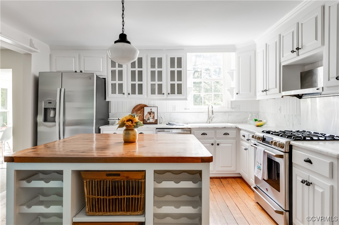 603 Manakin Road Manakin-Sabot, VA 23103 - Photo 12 of 48 Kitchen featuring open shelves, wooden counters, w