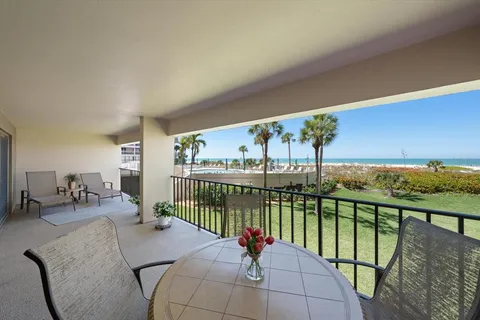 a balcony with furniture