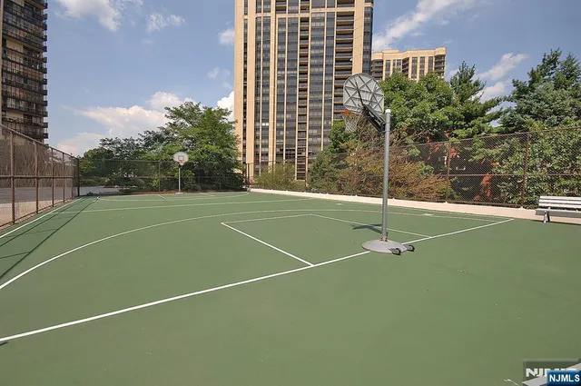 a view of a street with some trees