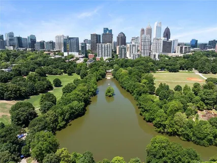 a view of a city with tall buildings