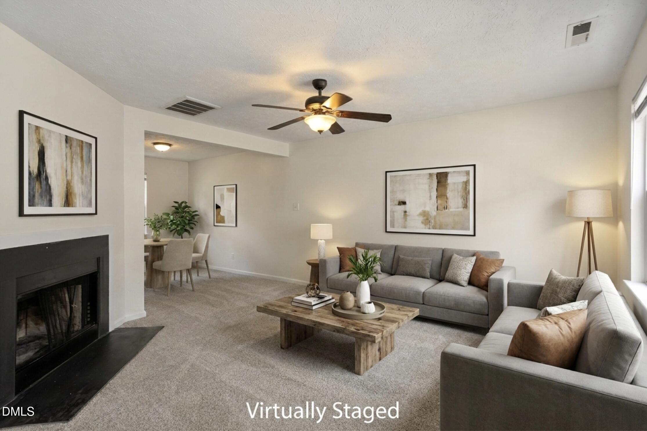3619 Ranbir Drive Durham, NC 27713 - Photo 14 of 35 3619 Ranbir Living Room Virtually Staged