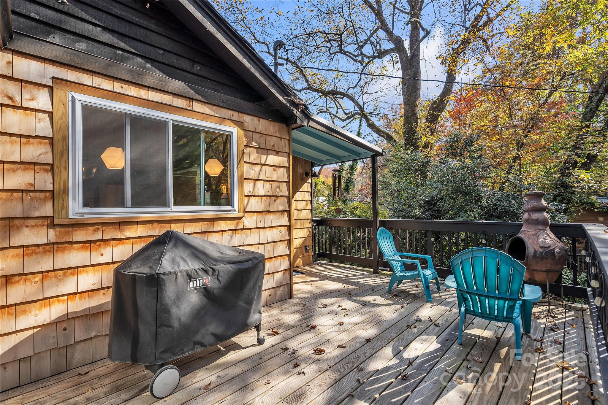 35 Wilcox Road Tryon, NC 28782 - Photo 19 of 24 a view of balcony with chairs and wooden fence
