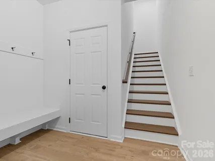 a view of an entryway with staircase