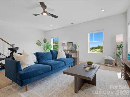 a living room with furniture