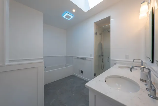 a bathroom with a sink and a bathtub