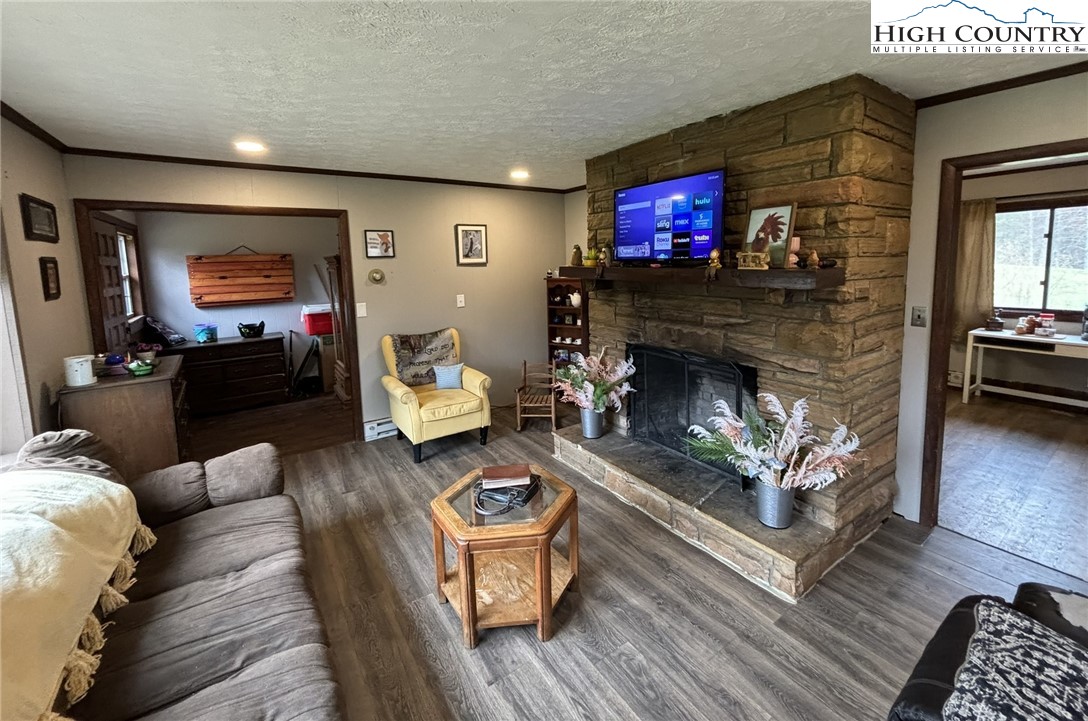 224 Alex Wellborn Road Deep Gap, NC 28618 - Photo 8 of 26 a living room with furniture fireplace and rug