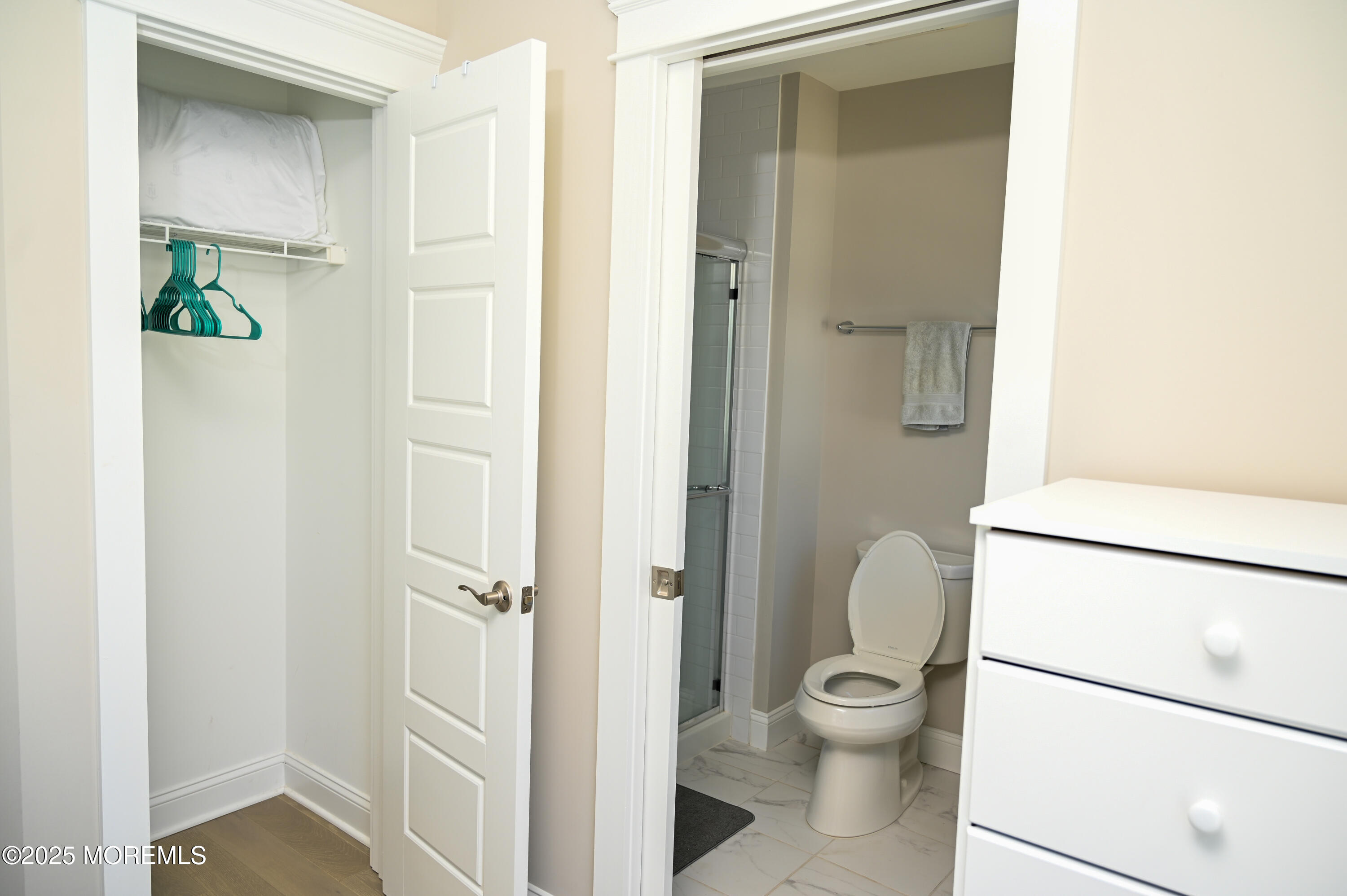 8 Shell Road Mantoloking, NJ 08738 - Photo 21 of 29 a bathroom with a granite countertop toilet and a shower