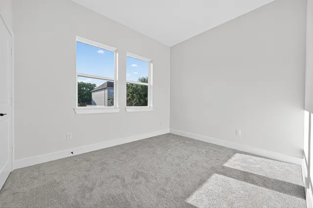 an empty room with closet