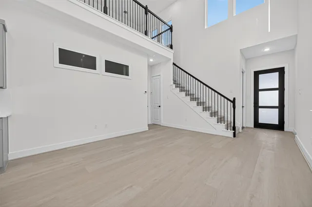 a view of an entryway with stairs