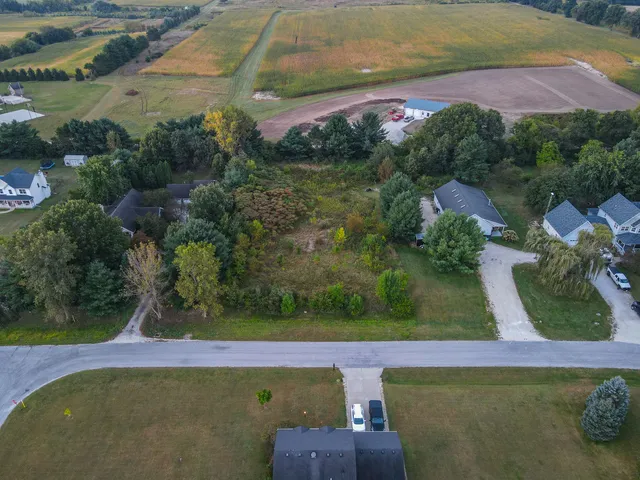 an aerial view of a house