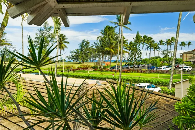 a view of a pathway with a big yard