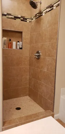 a bathroom with a shower