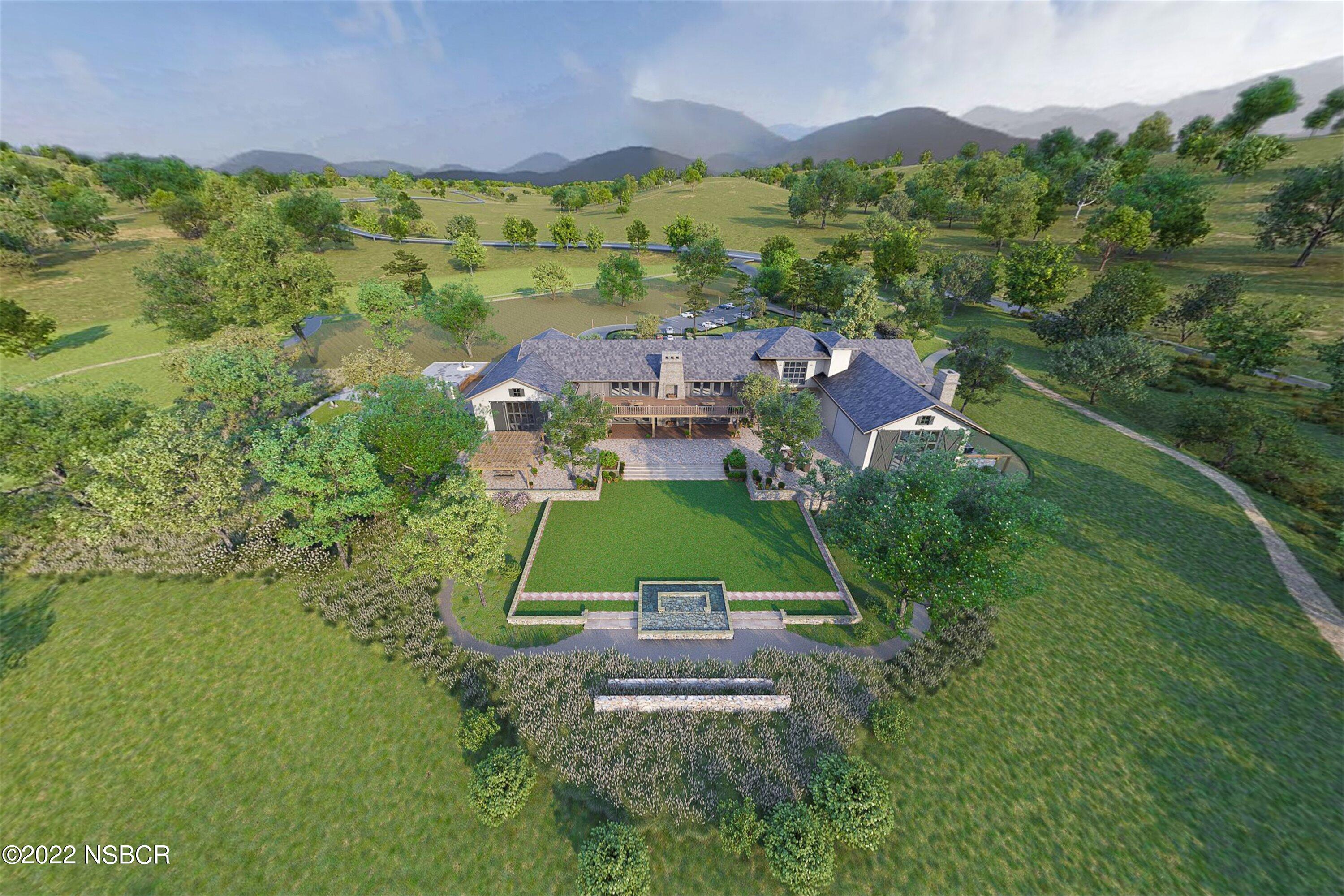 1 Zaca Station Road Los Olivos, CA 93441 - Photo 28 of 28 an aerial view of a house with a garden