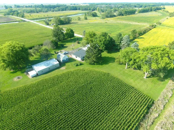 a view of an ocean from a big yard