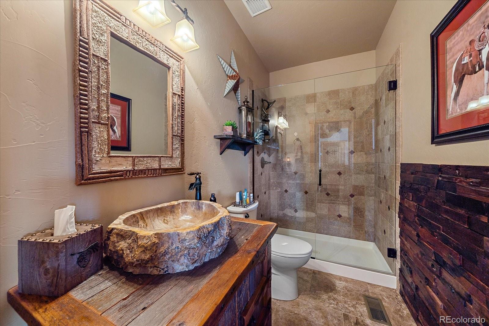 2894 County Road 43 Bailey, CO 80421 - Photo 22 of 48 a bathroom with a sink a toilet and shower
