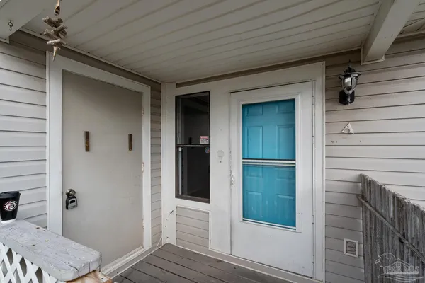 a view of front door of house