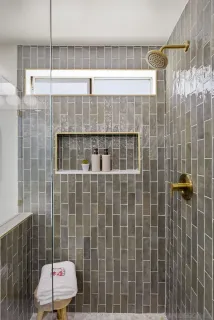 a bathroom with a shower
