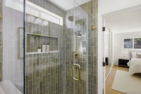 a bathroom with a shower