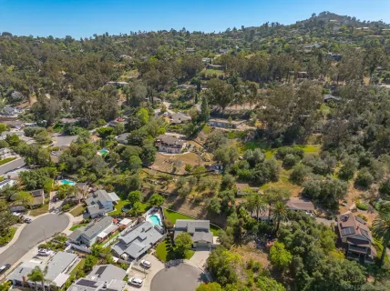 an aerial view of a house