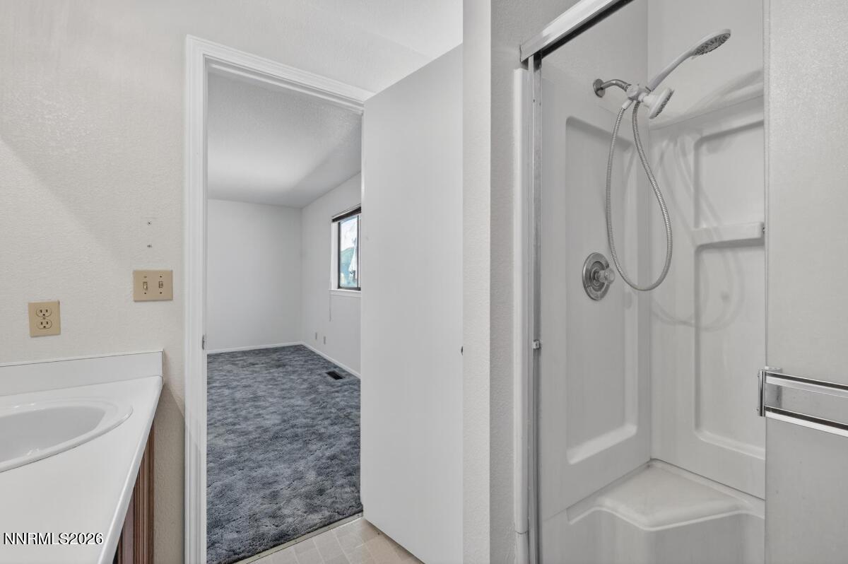 1254 Stephanie Way Minden, NV 89423 - Photo 17 of 30 a bathroom with a shower and a bath tub