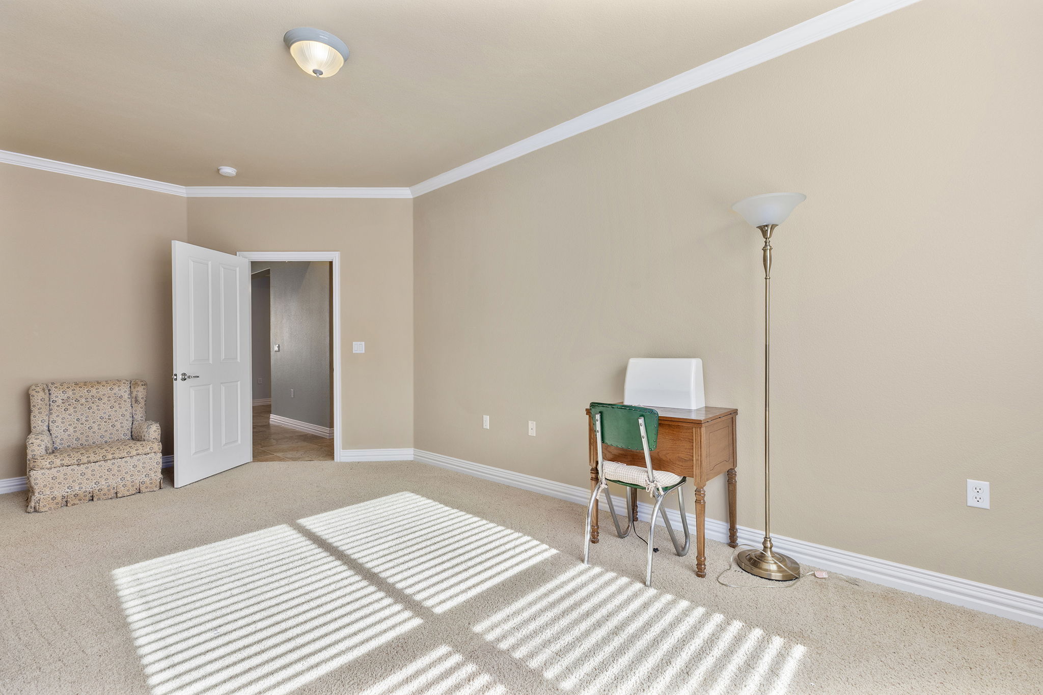 110 Emory Peak Trail Georgetown, TX 78633 - Photo 27 of 39 Bedroom featuring ornamental molding and carpet flooring