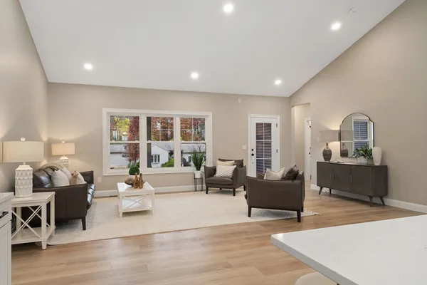 a living room with furniture