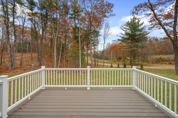 a view of a wooden deck