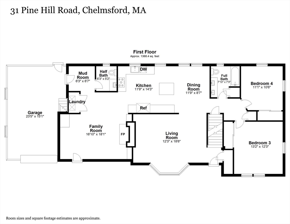 31 Pine Hill Road Chelmsford, MA 01824 - Photo 40 of 42 a picture of a floor plan