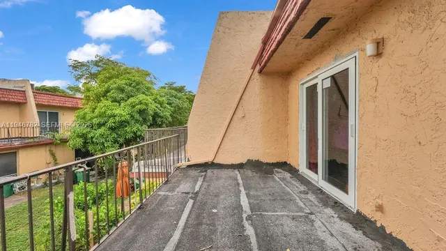 a view of balcony with stairs