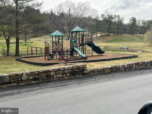 a view of a dry yard with mountain