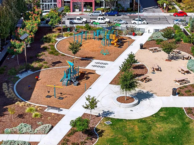 a front view of a building with a street