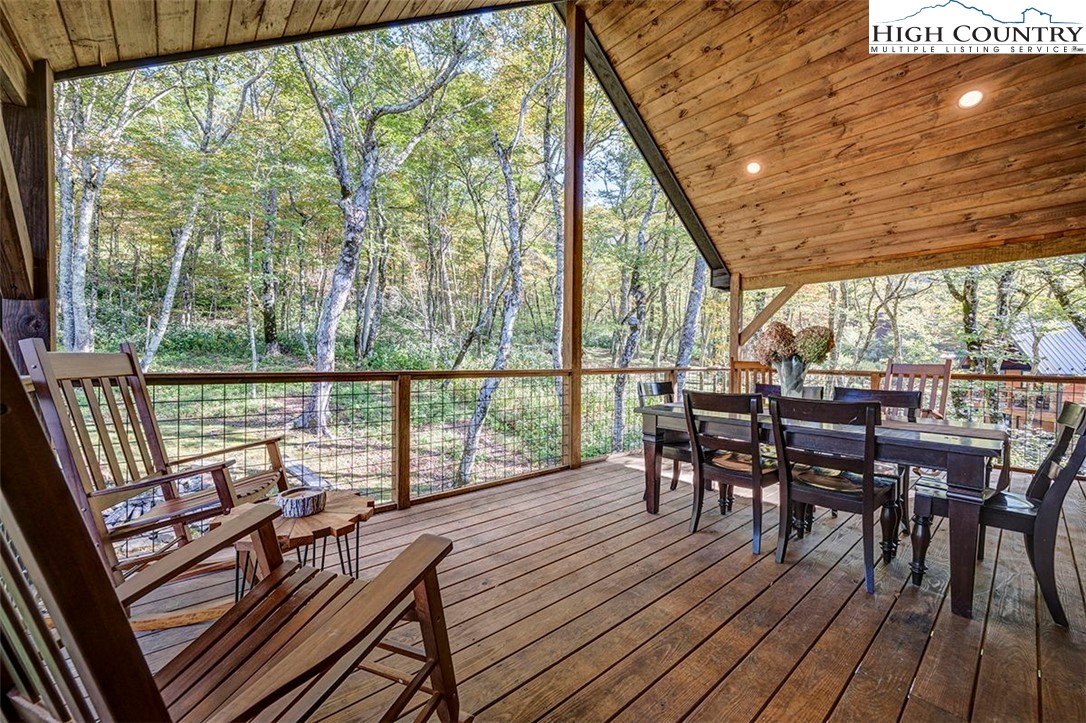 428 Cloud Spring Drive Sugar Mountain, NC 28604 - Photo 32 of 45 a view of a dining room with furniture and wooden floor