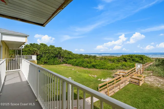 a view of an ocean from a building