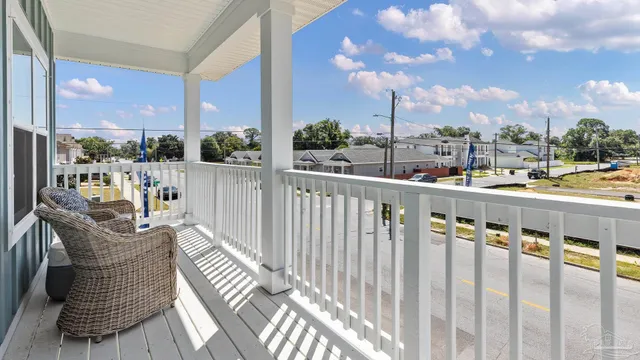 a view of balcony with couch