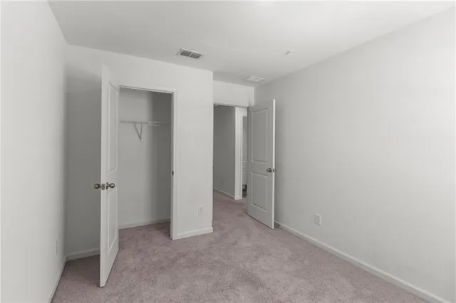 an empty room with closet