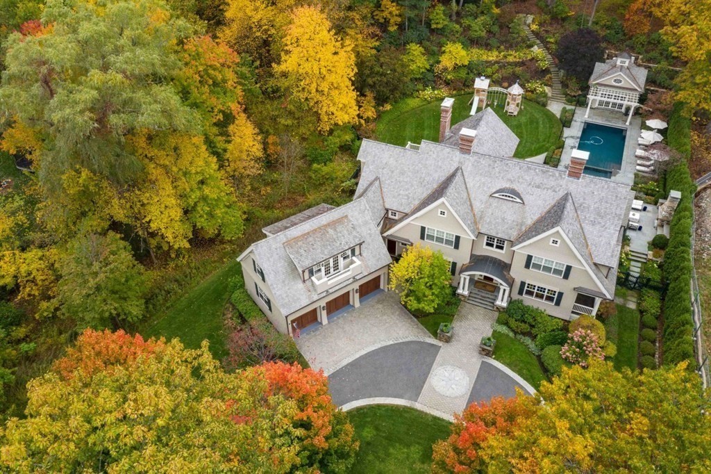45 Ravine Road Wellesley, MA 02481 - Photo 42 of 42 an aerial view of residential house with outdoor space and parking