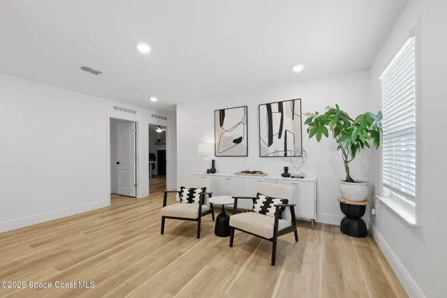 a living room with furniture