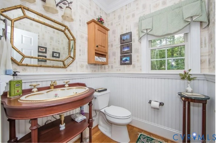 1638 Fallen Timber Trail Powhatan, VA 23139 - Photo 15 of 46 a bathroom with a sink a mirror and a toilet