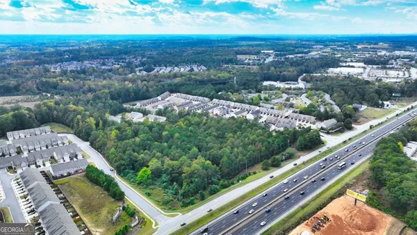 an aerial view of a city