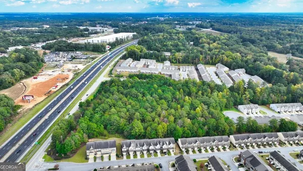 an aerial view of a city