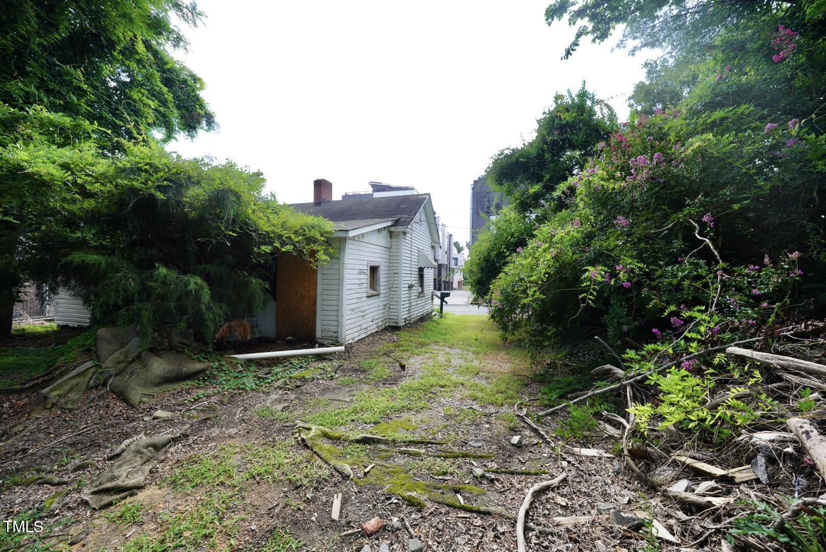 513 Gordon Street Durham, NC 27701 - Photo 6 of 10 a backyard of a house with plants and large trees