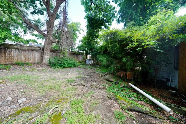 a view of backyard with green space