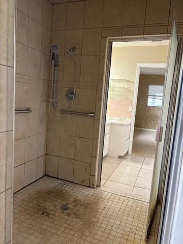a bathroom with a shower
