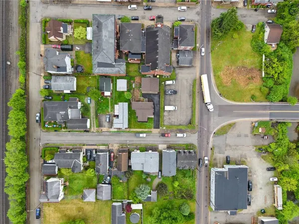 an aerial view of a city