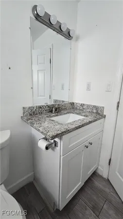 a view of a granite countertop sink