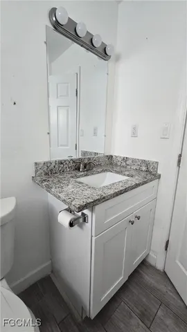 a view of a granite countertop sink