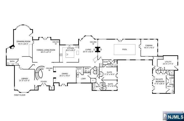 a picture of a bench in a building